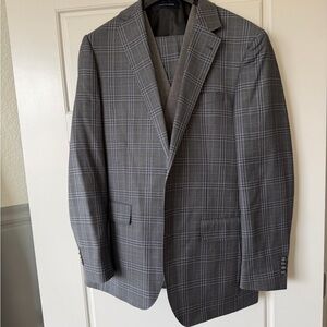 Gray Plaid Men's Suit